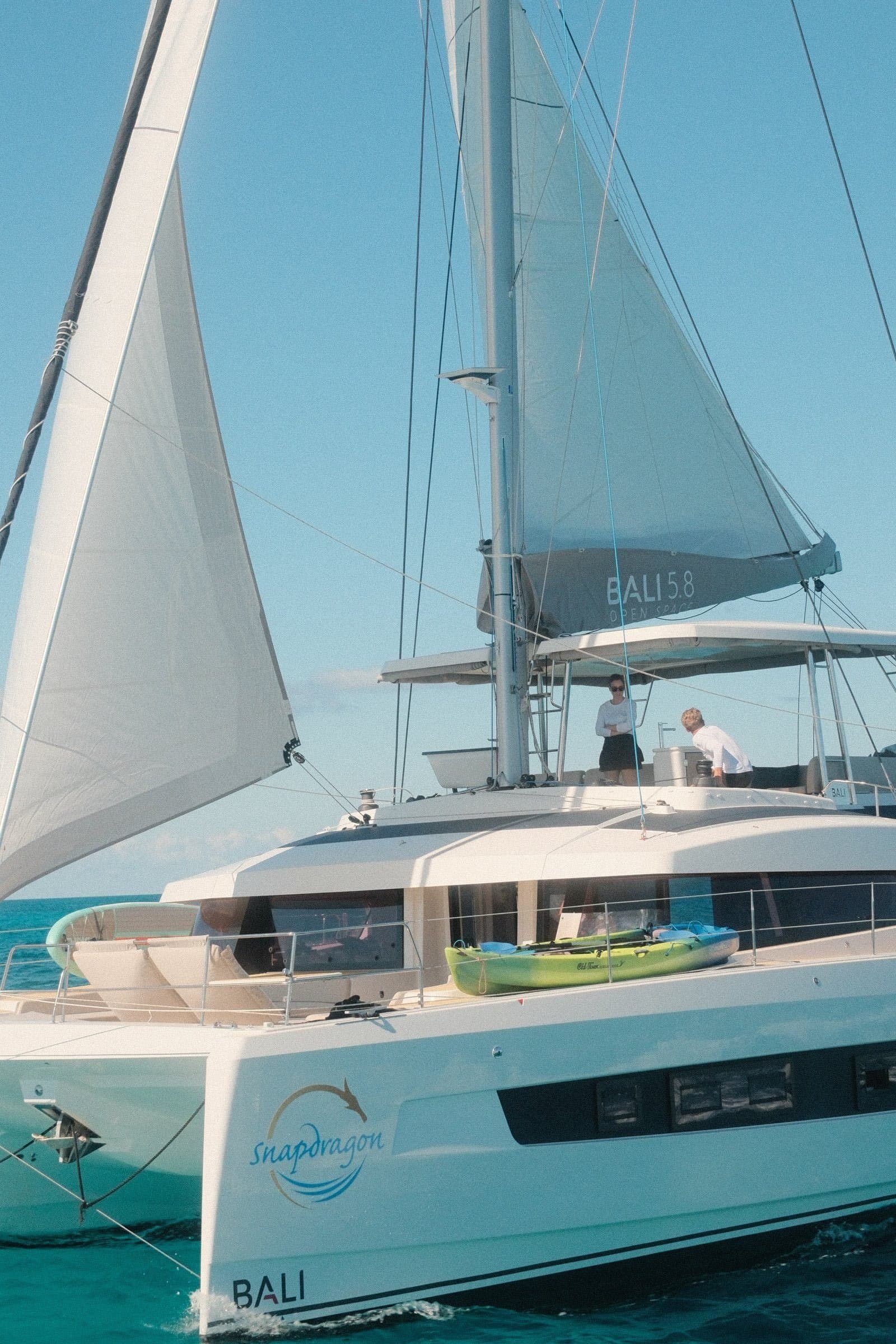 Guests on Luna's flybridge